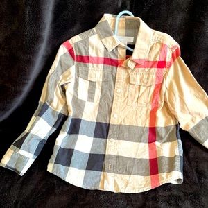 Burberry kids long sleeve button up shirt size 6y